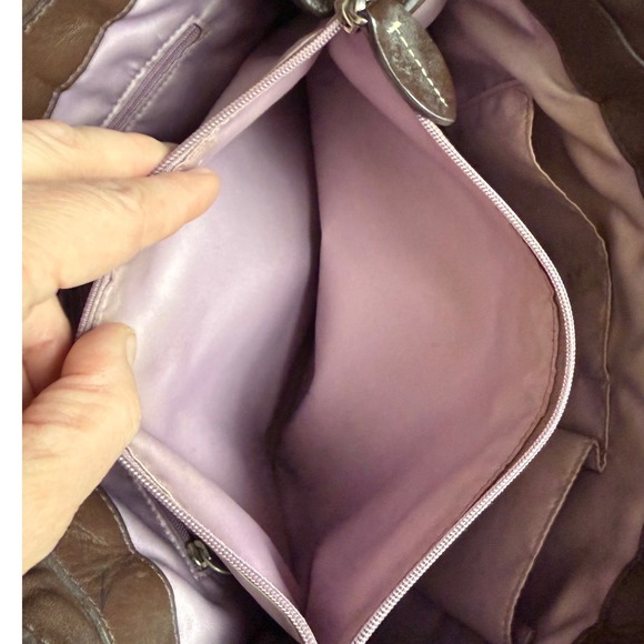 Coach Penelope Shopper Tote Brown Pebbled Leather Shoulder Bag F14686 - Picture 8 of 16